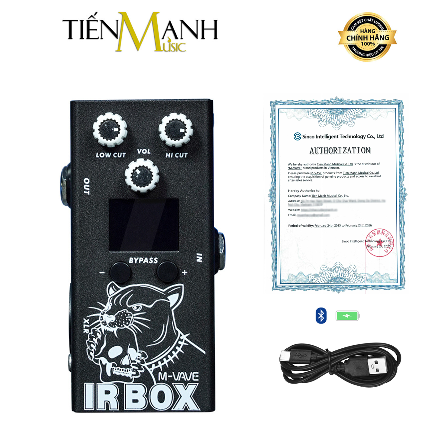 Phơ Guitar Và Bass M-Vave IR-Box - Multi-Effects 32 tùy chọn cài đặt sẵn có Cài đặt ứng dụng điện thoại, EQ 9 đoạn, Bộ hiệu ứng EQ riêng lẻ